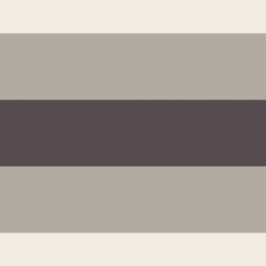 JUMBO // simple horizontal stripes - cloudy silver_ creamy white_ purple brown - basic geometric - 2 inch stripe