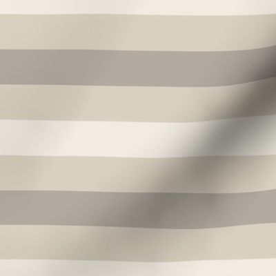 large scale // simple horizontal stripes - bone beige_ cloudy silver_ creamy white - basic geometric - 1 inch stripe