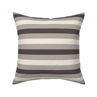 large scale // simple horizontal stripes - cloudy silver_ creamy white_ purple brown - basic geometric - 1 inch stripe