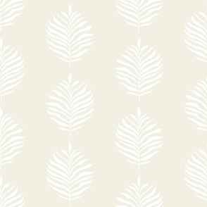 Palm Frond Leaf leaves White on Cream