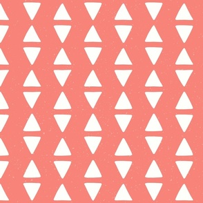 Geometric Triangle Stripes in Coral Pink