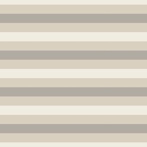medium scale // simple horizontal stripes - bone beige_ cloudy silver_ creamy white - basic geometric - half inch stripe