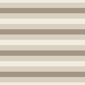 medium scale // simple horizontal stripes - bone beige_ creamy white_ khaki brown - basic geometric - half inch stripe