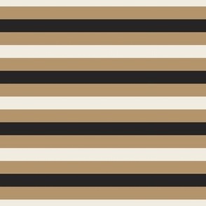 medium scale // simple horizontal stripes - creamy white_ lion gold_ raisin black - basic geometric - half inch stripe