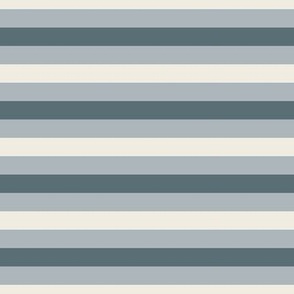 medium scale // simple horizontal stripes - creamy white_ french grey blue_ marble blue - basic geometric - half inch stripe