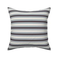 medium scale // simple horizontal stripes - creamy white_ french grey blue_ purple brown - basic geometric - half inch stripe