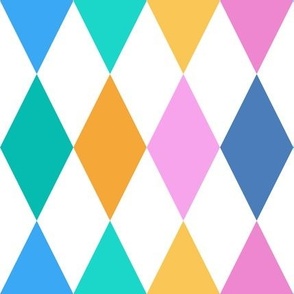 Cute rhombs - blue, pink, yellow and turquoise  retro palette