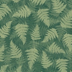 Forest green fern pattern