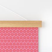 Valentine's Day Mini Collection Rows of Hearts Pinkish Red Blender Pattern