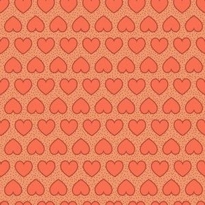 Valentine's Day Mini Collection Rows of Hearts Vintage Orange Blender Pattern