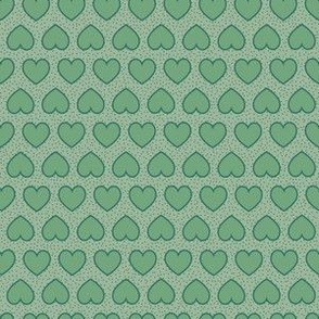 Valentine's Day Mini Collection Rows of Hearts Green Shades Blender Pattern