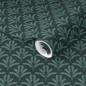 Jungle Palms on Emerald Green  | Small Version | Bohemian Style Pattern with Green Leaves 