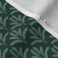 Jungle Palms on Emerald Green  | Small Version | Bohemian Style Pattern with Green Leaves 