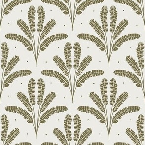Jungle Leaves in Palm Green | Large Version | Bohemian Style Pattern with Green Leaf Motif 