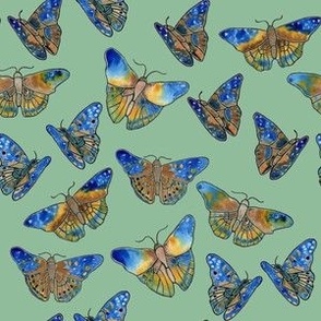 Watercolor butterflies - green