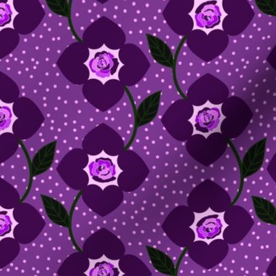 Valentine's Day  Mini Collection Heart Flower Whimsigoth Dark Purple