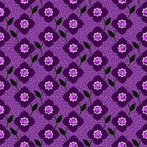 Valentine's Day  Mini Collection Heart Flower Whimsigoth Dark Purple