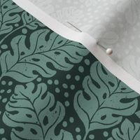 Monstera Leaves on Jungle Green  | Large Version | Bohemian Style Pattern in Shades of Green