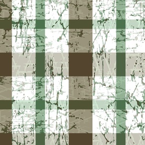 Rustic Camo Plaid - Cabin Decor - Lake Life - Green and Brown Plaid  