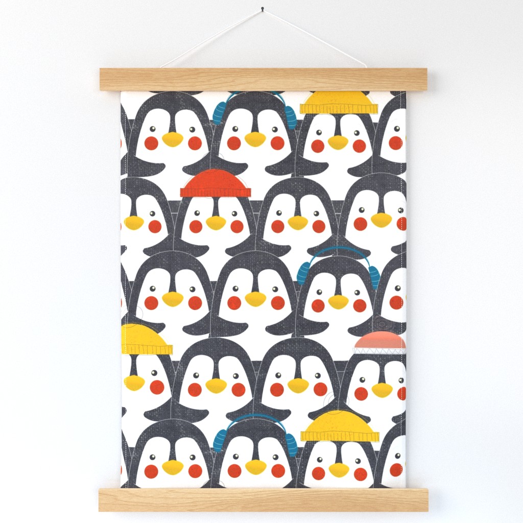 Charming Penguins in Colorful Hats: Cozy Winter Decor