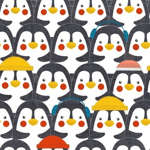 Charming Penguins in Colorful Hats: Cozy Winter Decor
