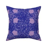 RSRN2 - Hand Drawn Rose Silhouette on Raindrops in Lavender and Purplish Blue - 10.5 inch fabric repeat - 6 inch wallpaper repeat