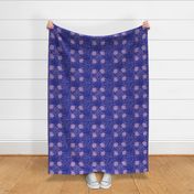 RSRN2 - Hand Drawn Rose Silhouette on Raindrops in Lavender and Purplish Blue - 10.5 inch fabric repeat - 6 inch wallpaper repeat