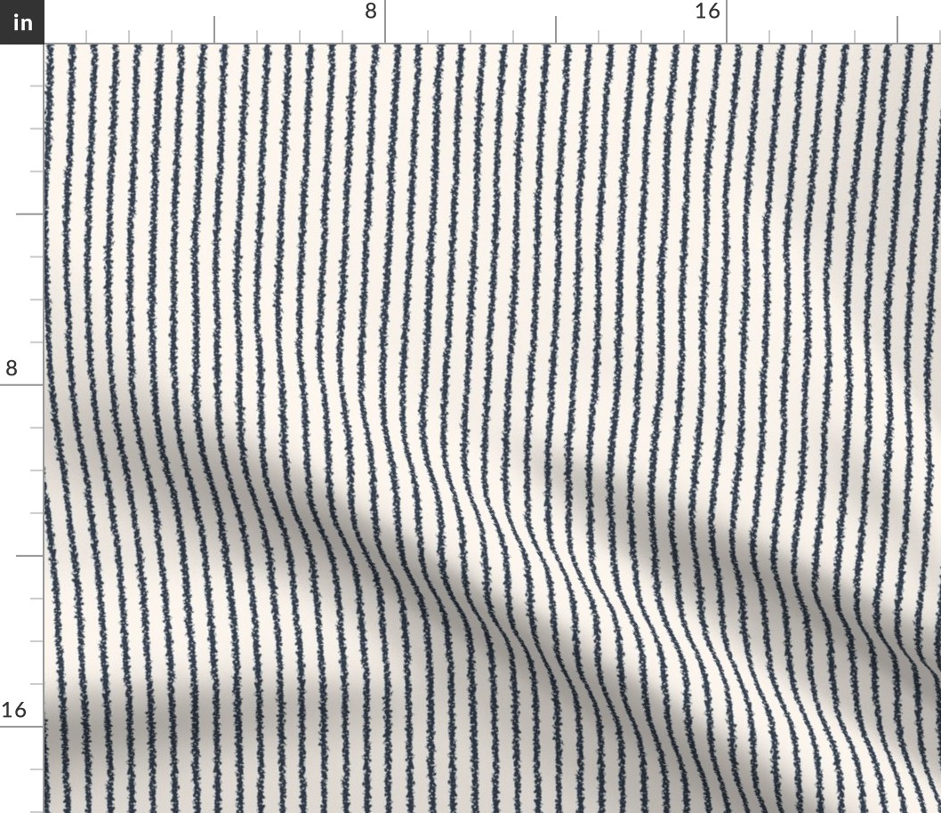 pinstripe dark blue stripes on off-white ivory cream