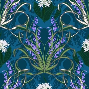 Navy and Cerulean Blue - Midnight Walk - available in other scales. - Bluebell Woods Collection