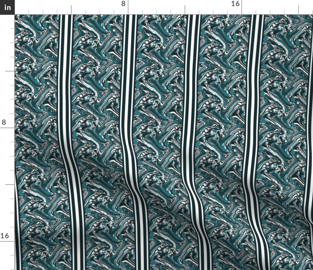 CNTR7  -  Countryside Abstract  Stripes in Teal - 4 inch repeat