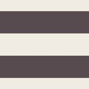 JUMBO 2 color stripes - creamy white_ purple brown - simple horizontal 2 inch stripe