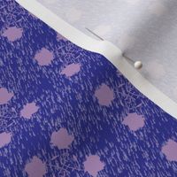 RSRN2 - Hand Drawn Rose Silhouette on Raindrops in Lavender and Blue - 2 inch fabric repeat, 3 inch fabric repeat