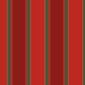 xmas classic stripe - large green and red stripes -  christmas stripe wallpaper and fabric