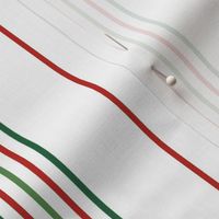 xmas classic stripe - thin red and green lines on white - christmas stripe wallpaper and fabric