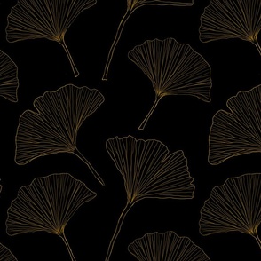 Gingko Leaves (gold and black)