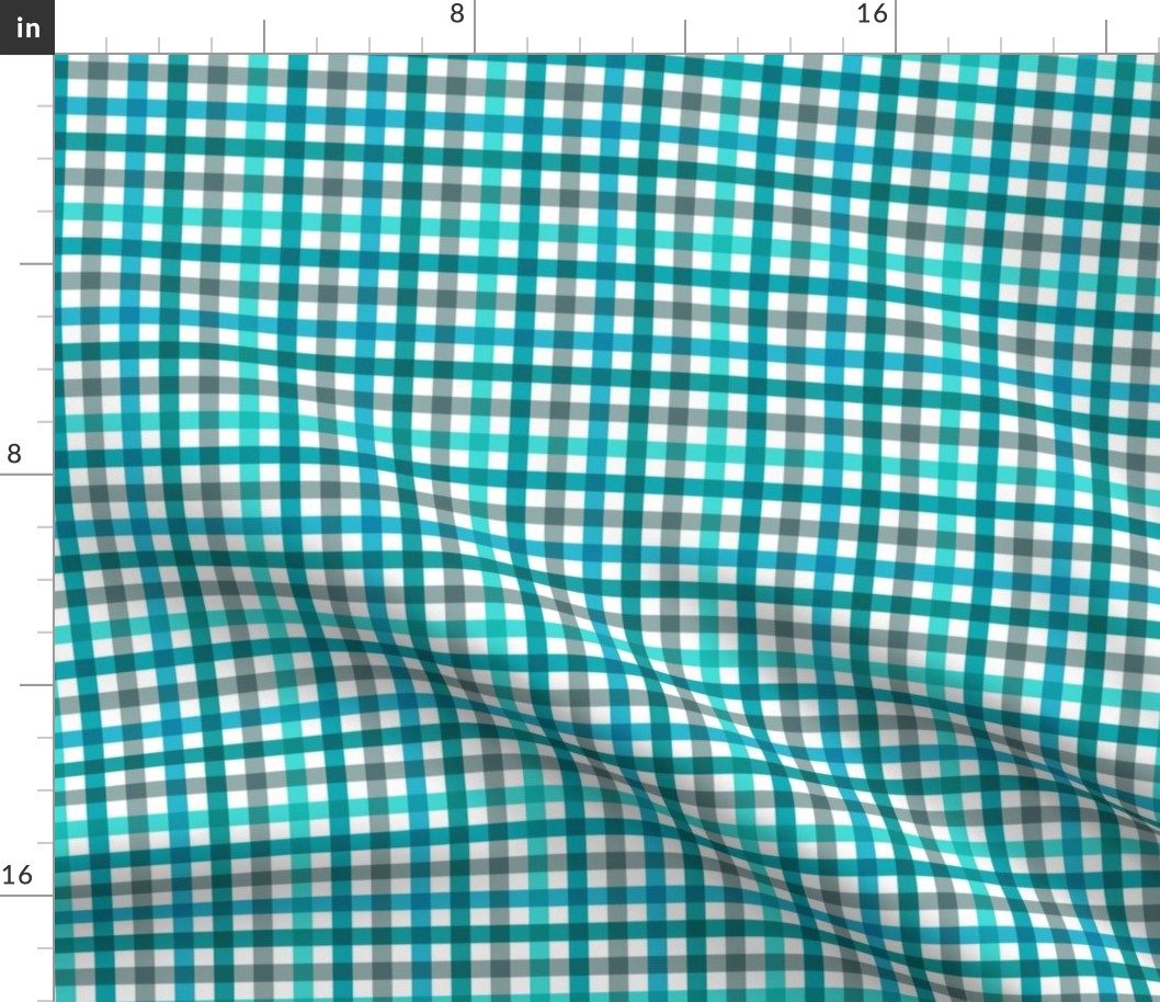 Gingham  Aqua