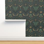 Gothic Nature Damask - large - forest green