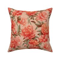 Vintage Style Floral Peony Print