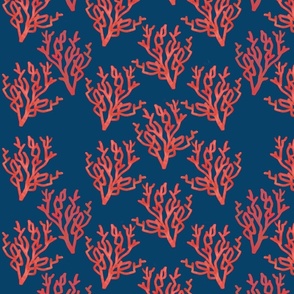 Under the Ocean - Corals on blue