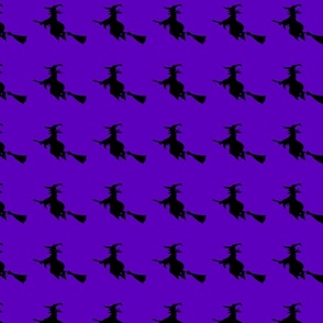 Witch silhouette purple background