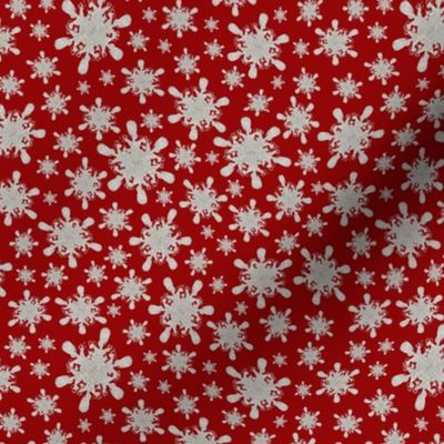 Vintage Snowflake Charm Red 6x6