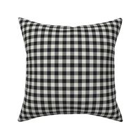 Black and Beige- Gingham- Extra Small- 1 /4 Inch- Buffalo Plaid- Vichy Check- Neutral Checked- Linen Texture- Fall- Autumn-Thanksgiving- Cozy Cottage- Cottagecore