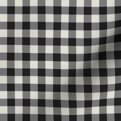 Black and Beige- Gingham- Extra Small- 1 /4 Inch- Buffalo Plaid- Vichy Check- Neutral Checked- Linen Texture- Fall- Autumn-Thanksgiving- Cozy Cottage- Cottagecore