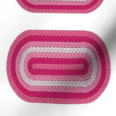 Hot Pink Braided Rug for Dollhouse
