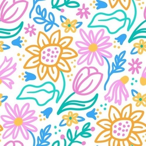 sweet pastel doodle flowers 