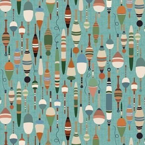 Fishing Bobbers Fabric, Wallpaper and Home Decor