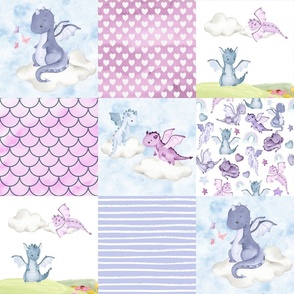 Pastel Dragon Baby Quilt Layout