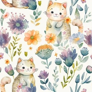 adorable kitties and flowers