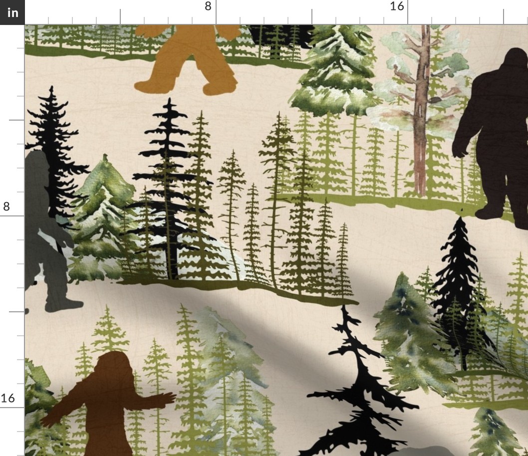 Bigfoot in the Mountains hiding in the pines_Large