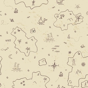 Cute Classic Cartography Treasure Map